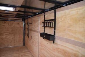 CY230 Cynergy 7x16 Enlcosed Trailer TA White W/ Racks - Image 2