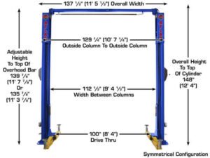 Atlas® Platinum PVL10 ALI Certified Adj Height 2 Post Lift 10,000 lbs w/Ext Kit - Image 7