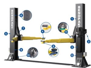 BendPak 10AP-SRT Low-Ceiling Mid-Rise 2 Post Car Lift 10,000 lb. - New - Image 8