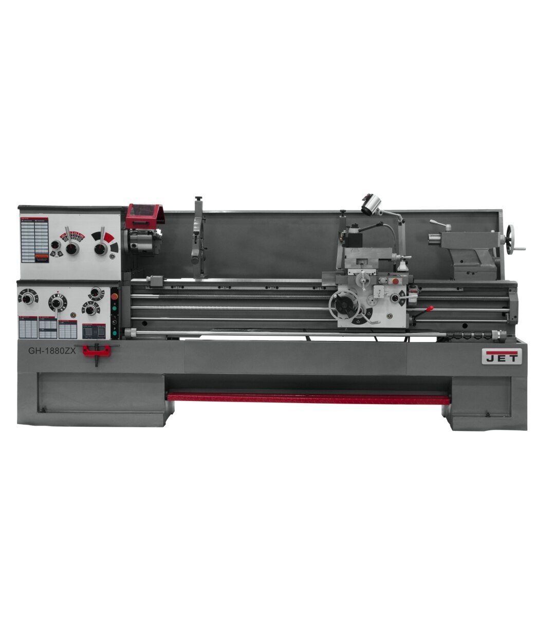 0b00c2ca2f6ba169178ffc366340fa2479ff3485_321970_main.jpg Jet GH-1880ZX, 3-1/8" Spindle Bore Geared Head Lathe 321970 - Image 1
