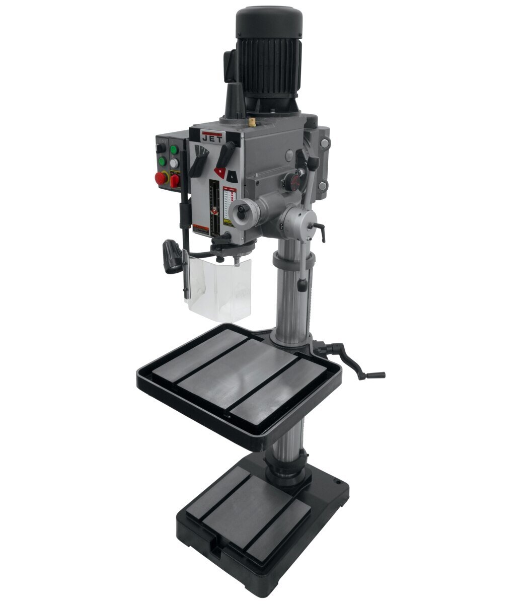 0fec4dd4519a7899d4afdfabf403a97c3012fd08_354026_main.jpg Jet GHD-20PFT, 20" Gear Head Tapping Drill Press With Power Down feed 230V, 3Ph 354026 - Image 1