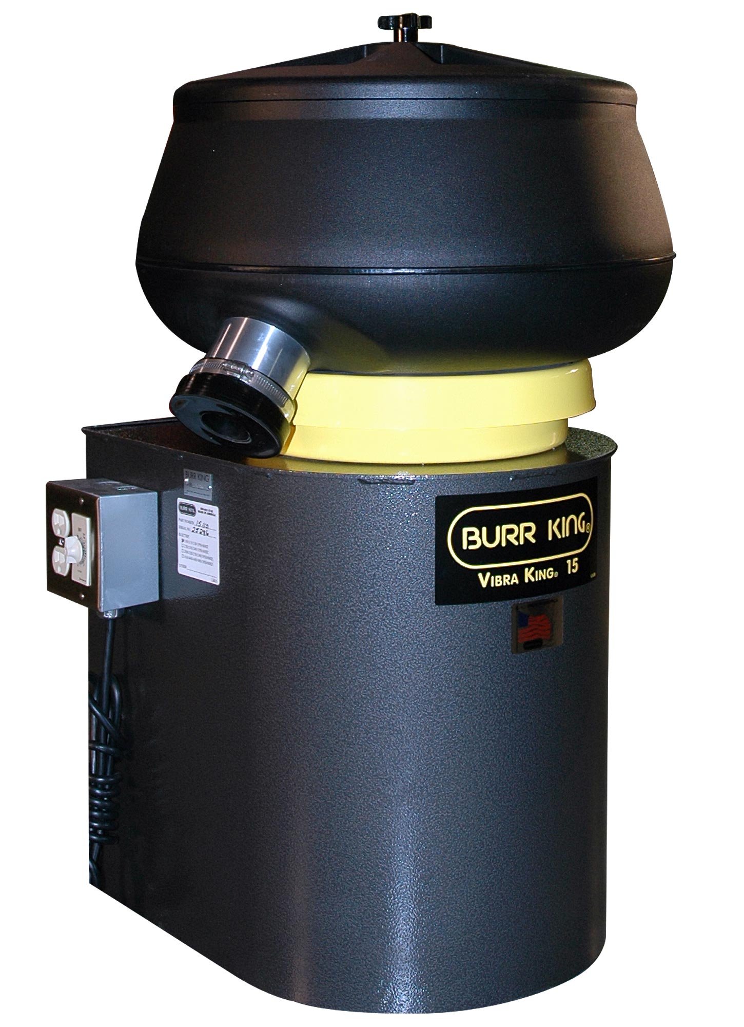 15110-1 Burr King Model 15 Vibra King Variable Speed 120V Single Phase Medium Bowl Vibratory Tumbler 15210 - Image 1