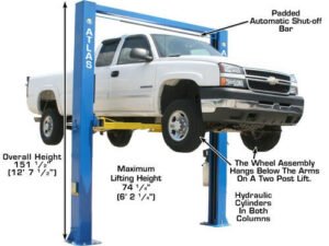 Atlas® OH-10X Ex-Tall/Ex-Wide 2 Post Lift 10,000 lbs - Image 2