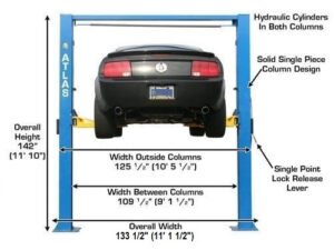 Atlas® 9OHSC-SS Symmetric 2 Post Lift 9,000 lbs - Image 6