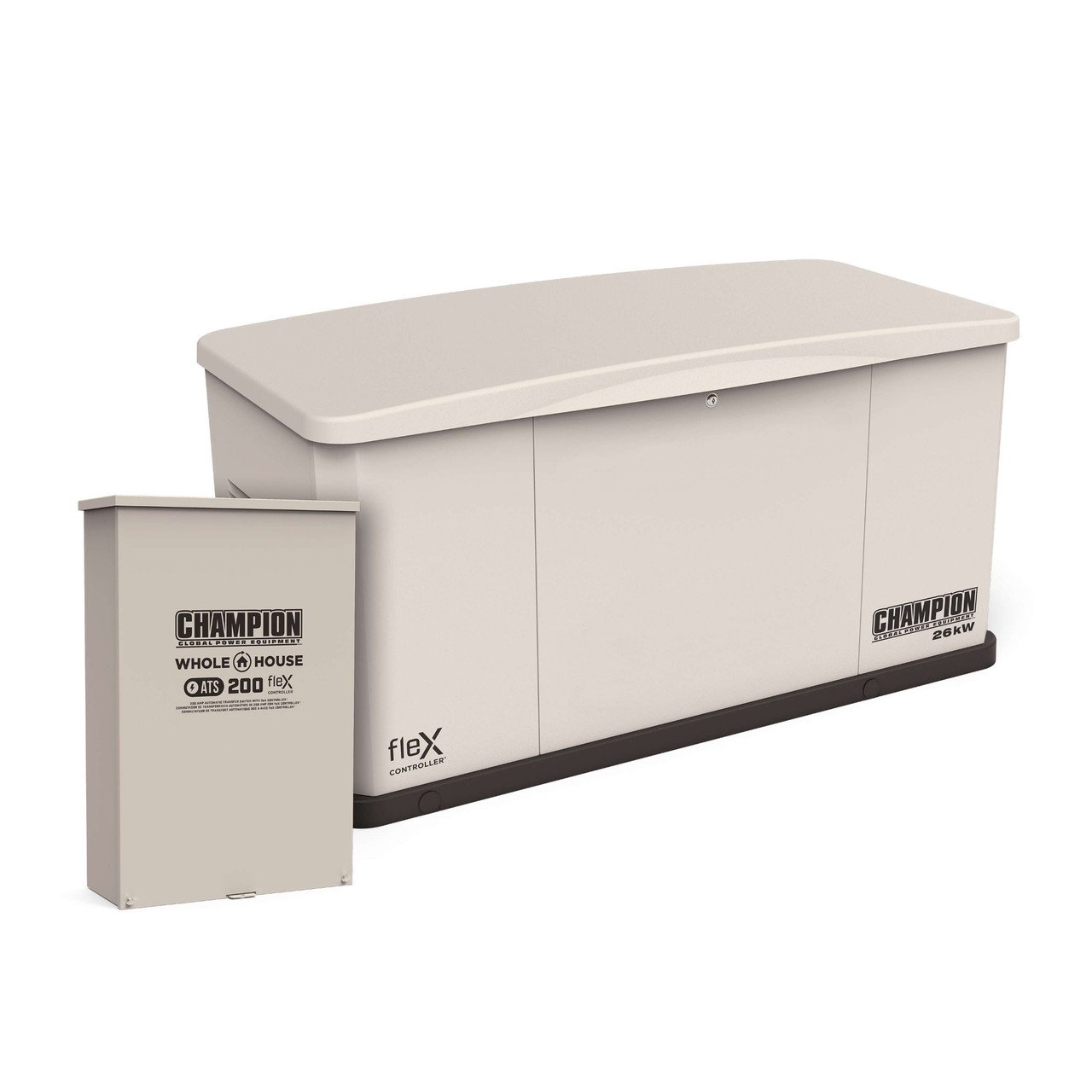 Champion 201614 26kW fleX Generator with 200A SE Transfer Switch Champion 201614 26kW fleX Generator with 200A SE Transfer Switch