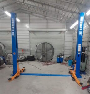Katool KT-H105 Symmetric 2 Post Floor Plate Car Lift 10,000 lbs - Blue - Image 4
