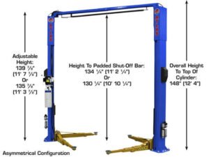Atlas® Platinum PVL10 ALI Certified Adj Height 2 Post Lift 10,000 lbs w/Ext Kit - Image 8