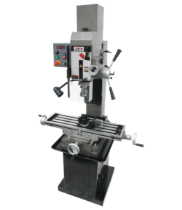 Jet JMD-45VSPFT Variable Speed Geared Head Square Column Mill/Drill with Power Downfeed & Newall DP700 2-Axis DRO & X-Axis Powerfeed 351157