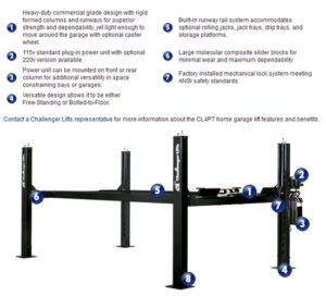 Challenger CL4P7 4 Post Storage/Service Lift 7,000 ALI Cert. - Image 5