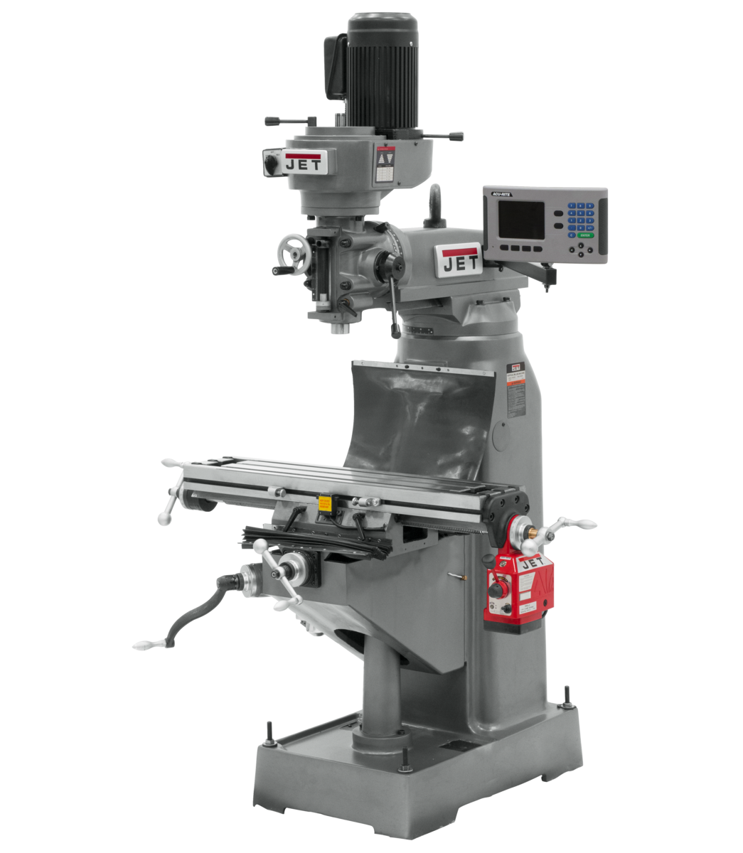 690047_main.png Jet JVM-836-3 Mill With 3-Axis ACU-RITE 203 DRO (Knee) With X and Y-Axis Powerfeeds 690047 - Image 1