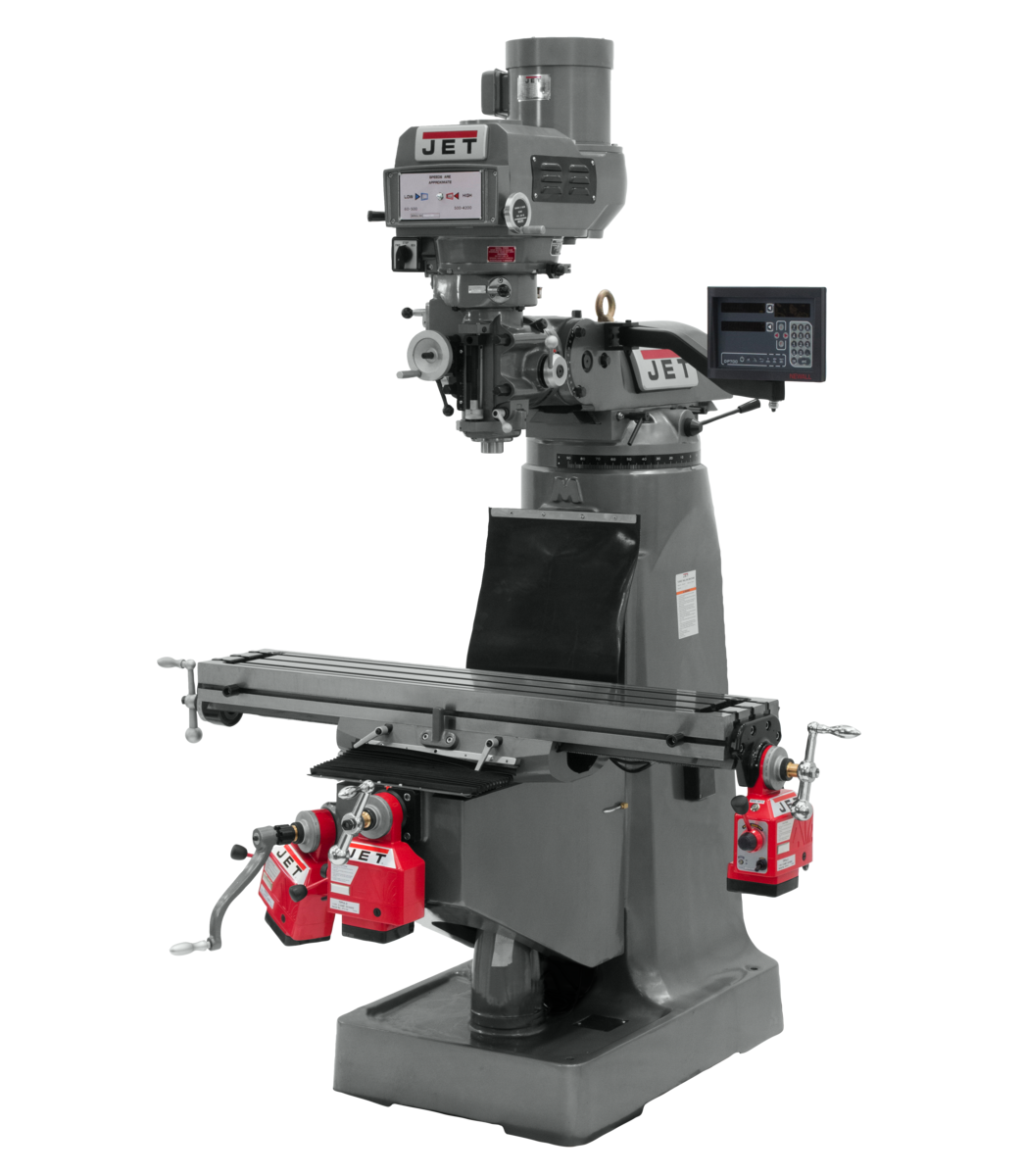 690093_main.png Jet JTM-4VS Mill With 3-Axis Newall DP700 DRO (Knee) With X, Y and Z-Axis Powerfeeds 690093 - Image 1