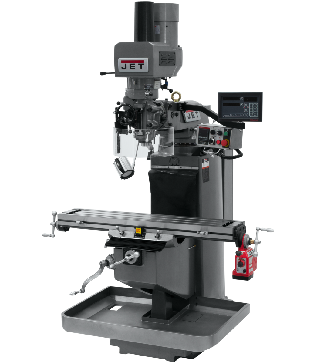 690541_main.png Jet JTM-949EVS Mill With 3-Axis Newall DP700 DRO (Knee) With X-Axis Powerfeed and Air Powered Draw Bar 690541 - Image 1