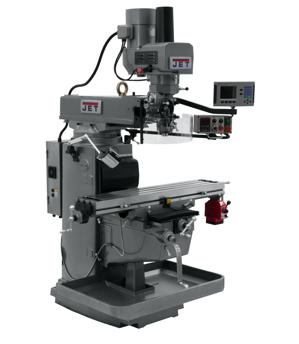 690625_main.png Jet JTM-1050EVS2/230 Mill With 3-Axis Acu-Rite 203 DRO (Knee) With X-Axis Powerfeed and Air Powered Draw Bar 690625 - Image 1