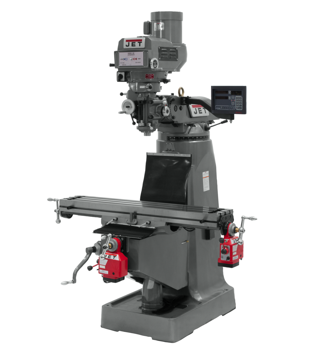 691203_main.png Jet JTM-4VS Mill With 3-Axis Newall DP700 DRO (Quill) With X and Y-Axis Powerfeeds 691203 - Image 1
