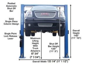 Atlas® 9OHSC-SS Symmetric 2 Post Lift 9,000 lbs - Image 3