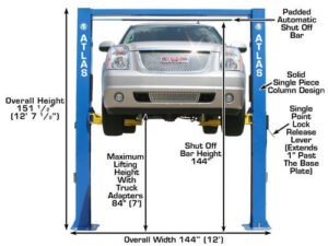Atlas® OH-10X Ex-Tall/Ex-Wide 2 Post Lift 10,000 lbs - Image 3