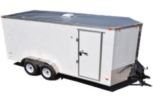 CY230 Cynergy 7x16 Enlcosed Trailer TA White W/ Racks