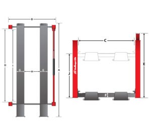Challenger 44030X HD 4-Post Hydraulic XL Ex-Length Lift 30,000 lb - New Black Color - Image 10