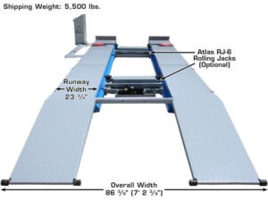 Atlas® 12AWFSL Commercial Grade Alignment Scissor Lift 12,000 lbs w/Wheels-Free System - Image 6