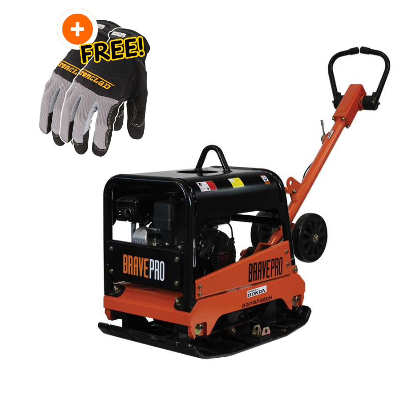 BRPRP220H.png BravePro Reversible Plate Compactor | 20 In. | Wheel Kit | Honda GX200 - Image 1