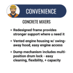 9 Cu Ft Cement Mixer | Crown | Poly-Drum | Baldor Electric | Towable - Image 4