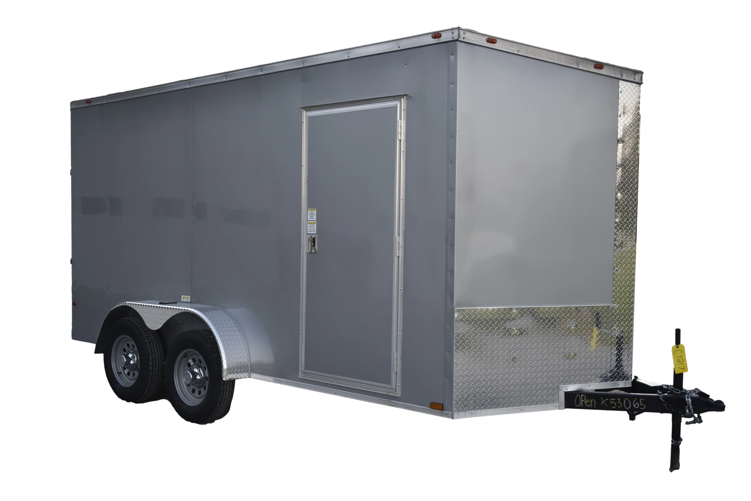 CY217 CY217 Cynergy 7x14 Enclosed Trailer TA Silver - Image 1