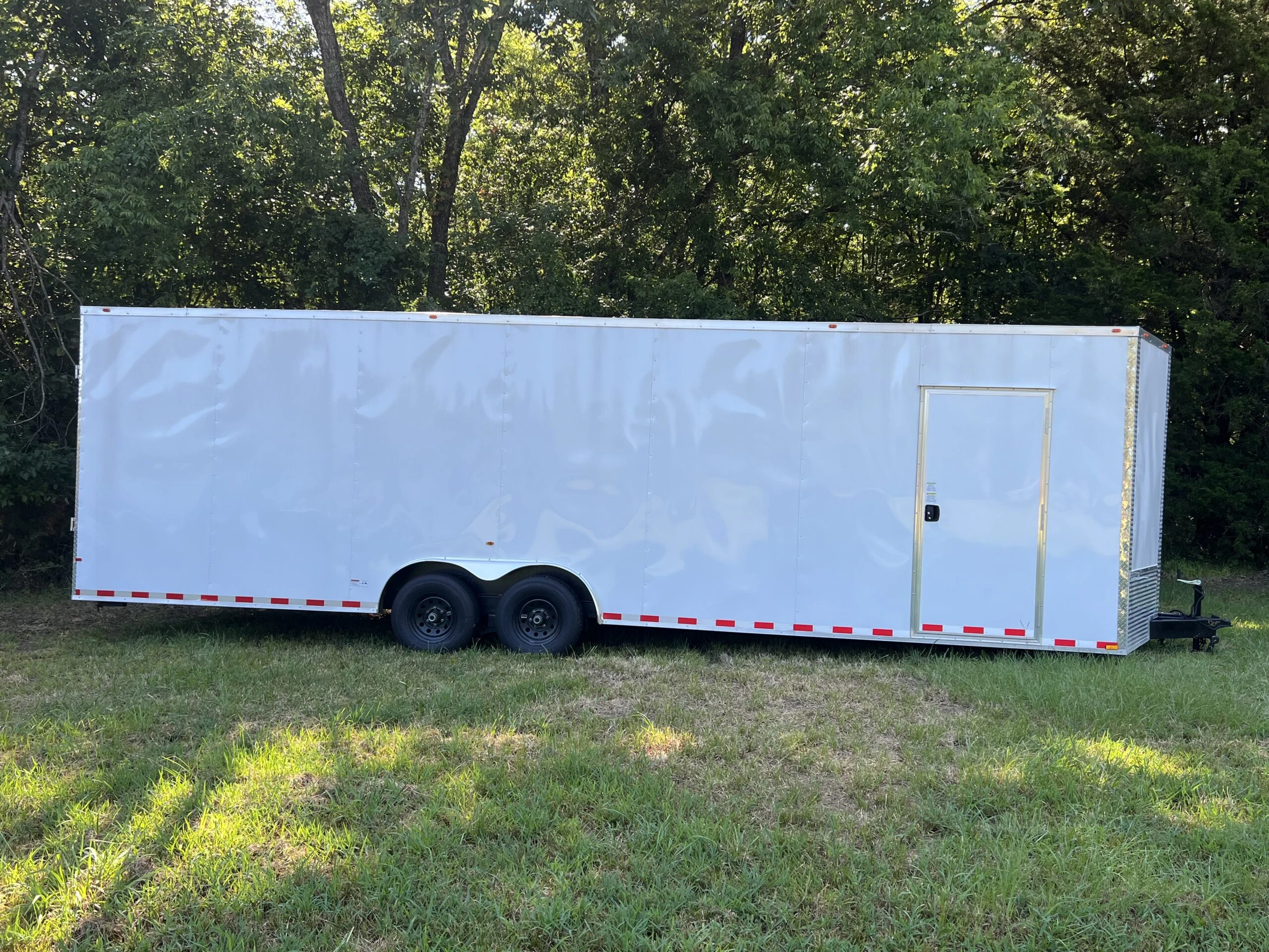 CY714-2-scaled-1 CY714 Cynergy 8.5x28 Enclosed Car Hauler 10K White - Image 1