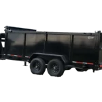 CA812 Caliber 7x16 Gooseneck Dump Trailer 14K TeleScope Lift W/ 4' Sides