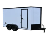 FR255 Freedom 7x14 Enclosed Trailer TA White Blackout 84"