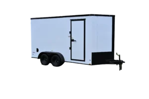 FR255 Freedom 7x14 Enclosed Trailer TA White Blackout 84"