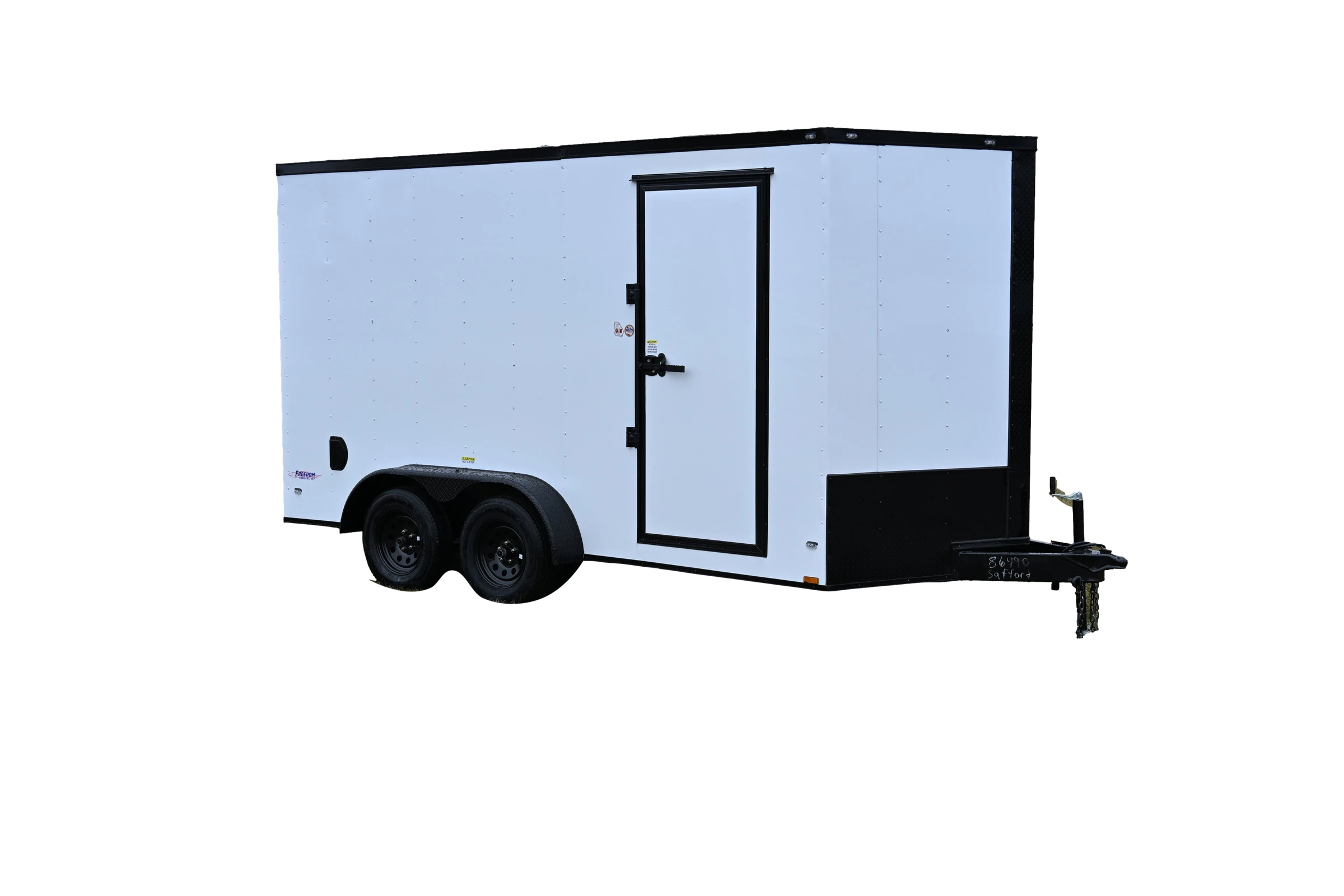 FR255-1 FR255 Freedom 7x14 Enclosed Trailer TA White Blackout 84" - Image 1
