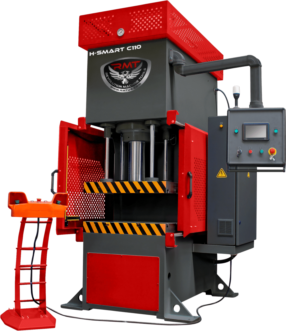 H-SMART-C110_2-Labeled-e1604347591658 Revolution Machine Tools 20HP 275 Ton C-Frame Hydraulic Deep Drawing Press H-SMART C275 - Image 1