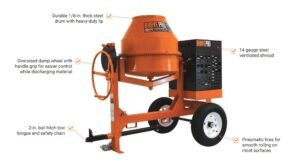 9 Cu Ft Cement Mixer | Brave | Steel Drum | Honda Gas | Towable - Image 16