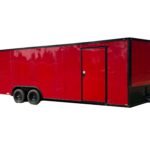 QC233 Quality 8.5x24 Enclosed Trailer TA 7K Red Blackout