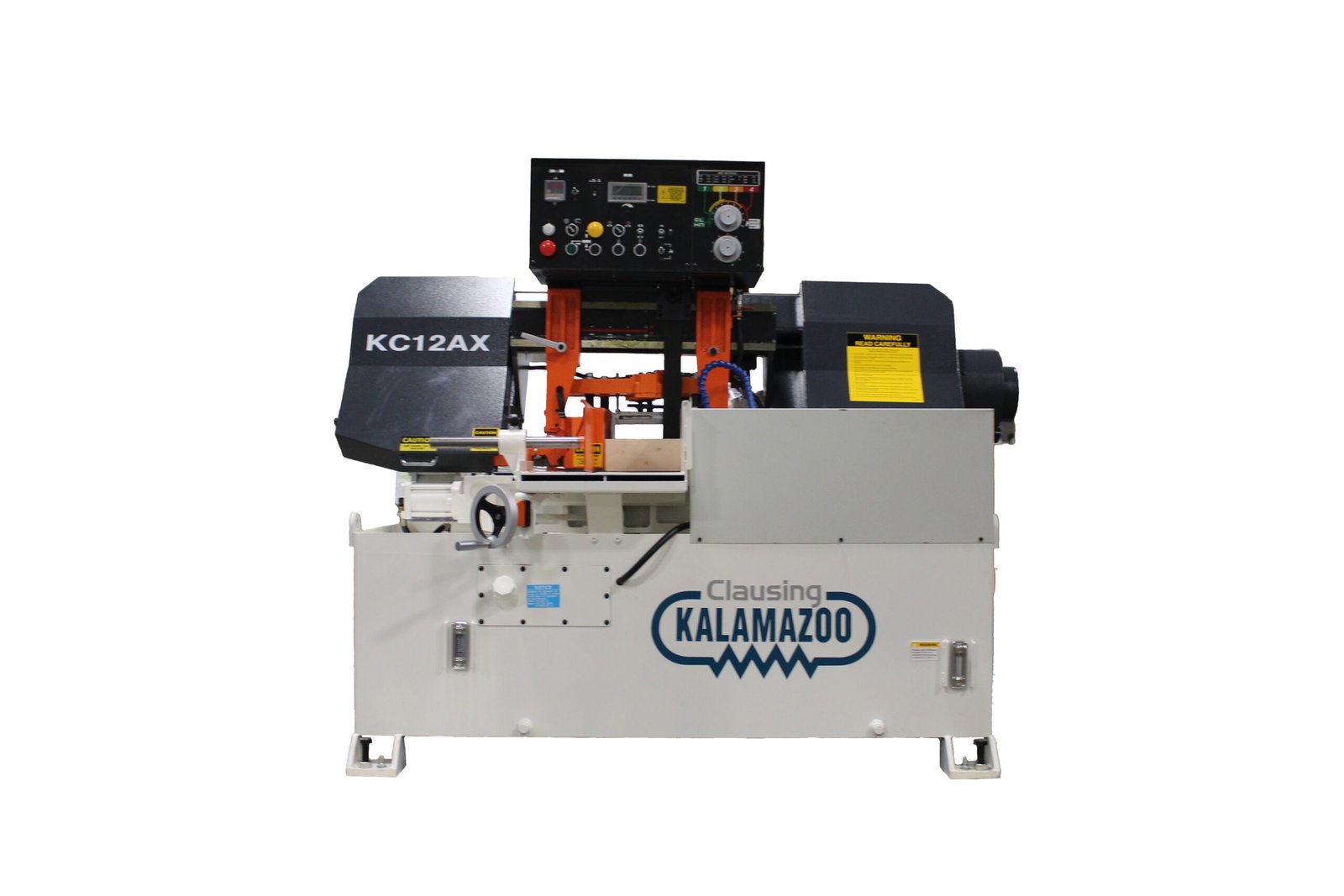 KC12AX-Front-PS-White-scaled-1.jpg Clausing Kalamazoo 230V Three Phase 12”x12” Variable Speed Automatic Horizontal Bandsaw KC12AX - Image 1