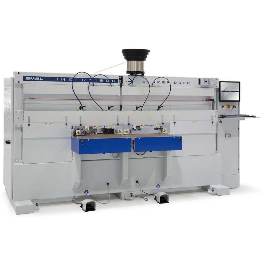 OMAL_Shaker20Door_Blue202800329 Omal hbd 1300 sd Open Frame Horizontal Bore and Dowel Machine for Shaker Doors - Image 1
