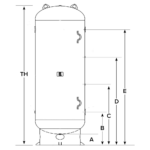 200 Gallon Standard Vertical Receiver Tank with Exterior Enamel - Image 2