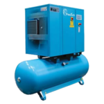 10 HP Rotary Screw Fixed Speed Tank Mounted Air Compressor with Integrated Dryer