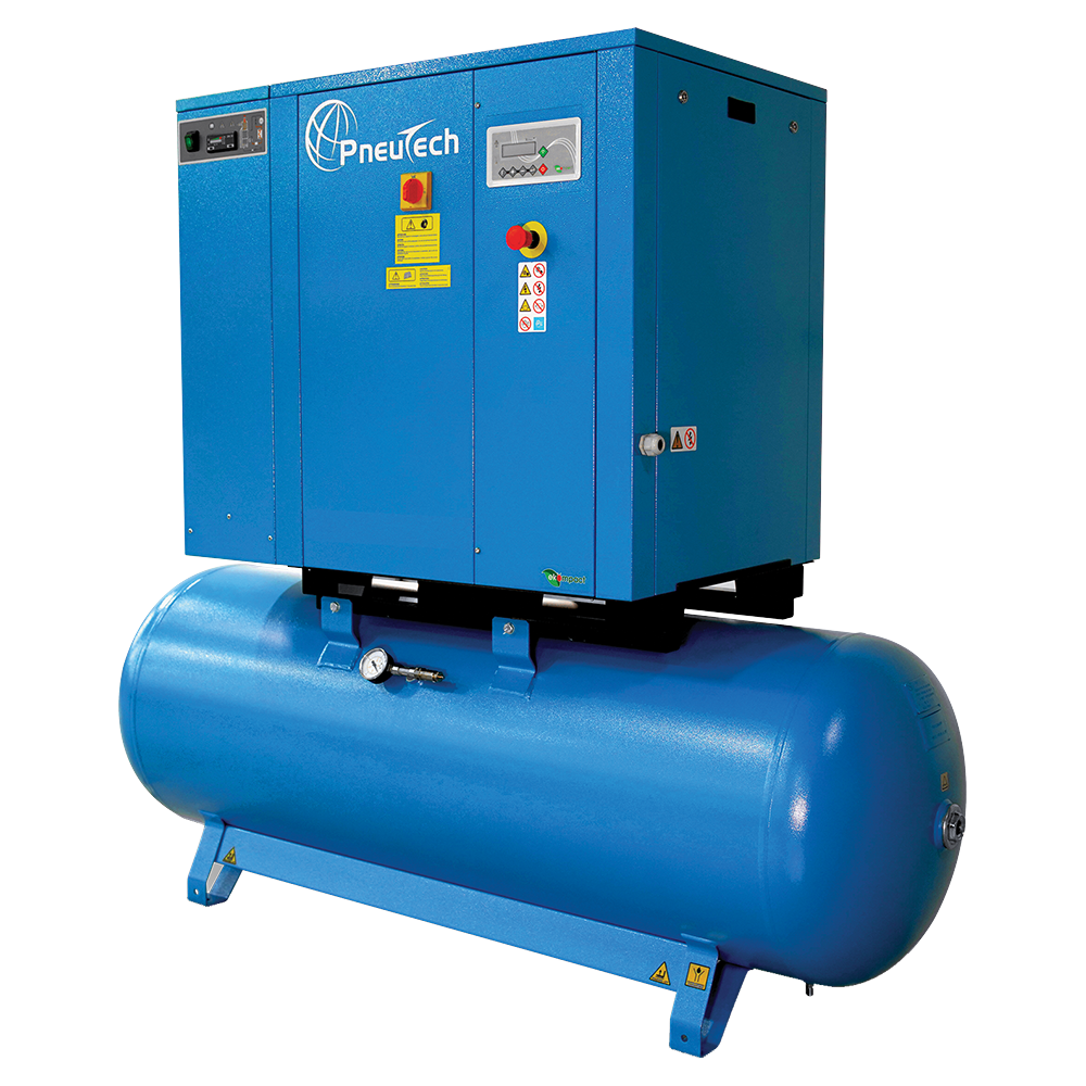 PAS-RK15F145TD-1 15HP Tank Mount Rotary Screw Air Compressor with Integrated Dryer - Image 1
