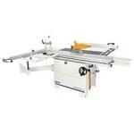 Minimax Single-Phase 3.4Hp 5.5' Manual Sliding Table Saw w/tilting 12″ main blade, belt driven scoring blade & 50″ rip capacity