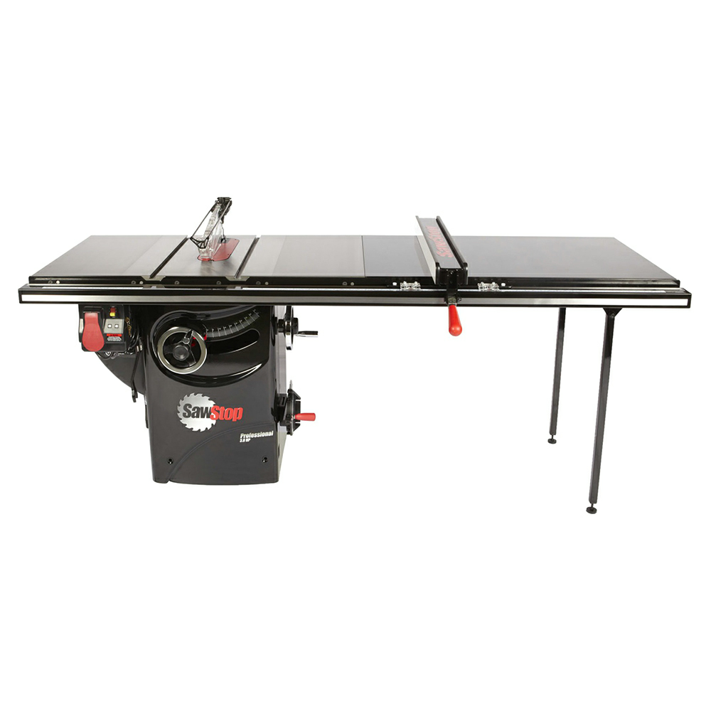 SWSPCS31230-TGP252 SawStop Professional 3HP Cabinet Saw with 52" Professional T-Glide Rip Fence, Rails/Extension Table - Image 1