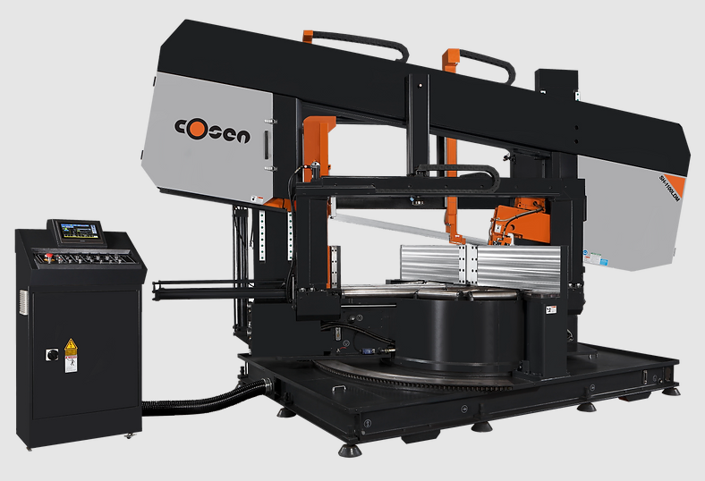 Screenshot202022-12-1620102311.png Cosen 26" Semi-Automatic Horizontal Dual Post Dual Mitering Band Saw SH-1100LDM - Image 1