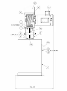 Kalamazoo Industries 2HP 230V Single Phase 4” x 90” Grinder with Vacuum KS490V - Image 2