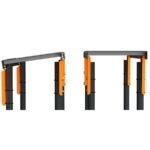 TigerStop TABR16-T Steel Roller Material Handling Table with 10 Degree Tilted Brackets 18' L x 14.44" W