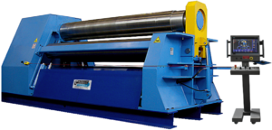 Carell Industrial Parmigiani 480V Three Phase 8’ x 5/8” VBH 2600/16 Hydrotronic 4-Roll Double-Pinch Plate Bending Roll VBH-8/290