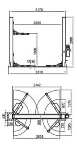Katool KT-H120D Symmetric 2 Post Floor-Plate Car Lift 12,000 lbs - Image 9