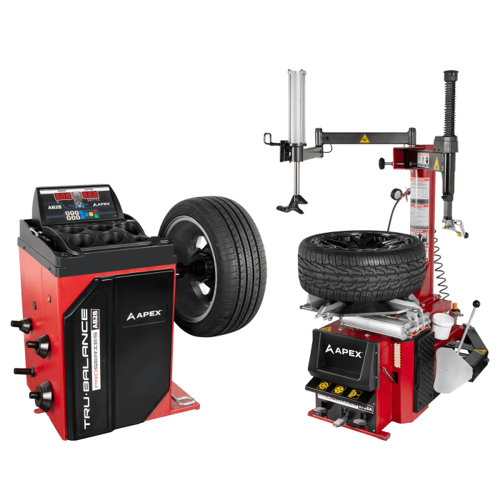 a9baf352-d1b0-4035-9e4f-c5a2e7afcbaa_at26a-tire-changer-ab28-wheel-balancer-combo-5140920.png APEX AT26A + AB28 Combo — Tire Changer & Wheel Balancer Workstation - Image 1
