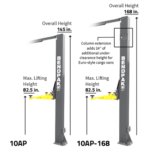 BendPak 10AP Adaptable Clearfloor Adj-Width ALI 2 Post Lift 10,000 lb. - New - Image 5