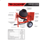 9 Cu Ft Cement Mixer | Crown | Poly-Drum | Baldor Electric | Towable - Image 3