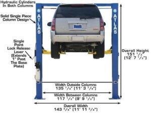 Atlas® OH-10X Ex-Tall/Ex-Wide 2 Post Lift 10,000 lbs - Image 6